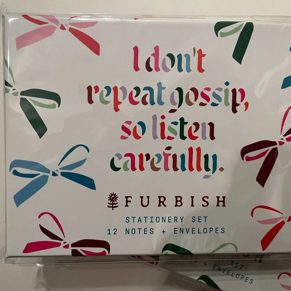 Furbish Note Cards - 2‎ Boxes - I Don't Repeat Gossip to Listen Up! (new)